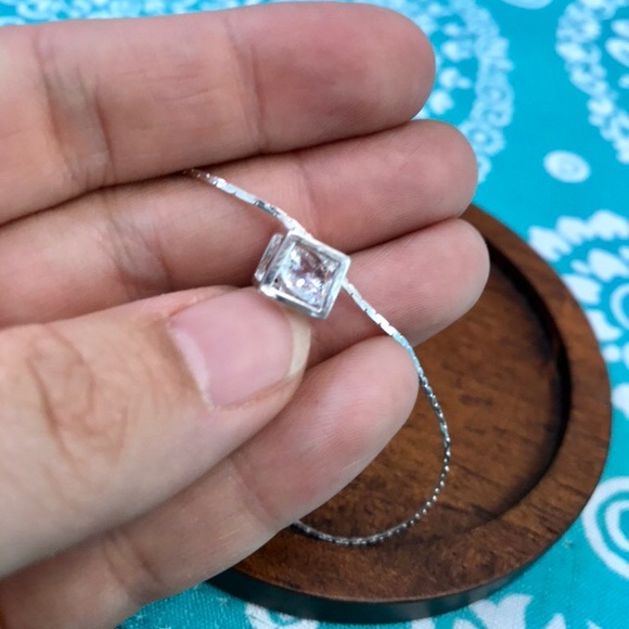 NEW💙💎Beautiful Caged Diamond Necklace💎💙Cube CZ - Picture 6 of 16